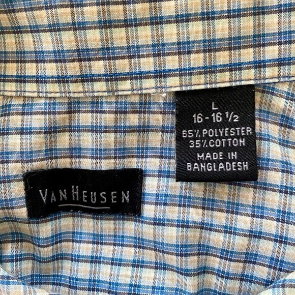 Van Heusen Men's Large Short Sleeve Button-Down Shirt - Picture 7 of 8
